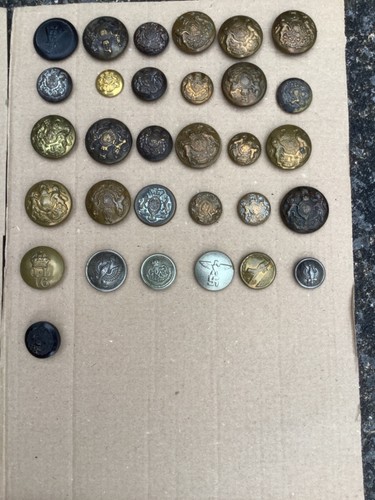 165 Military Uniform Buttons Obsolete Job Lot - Foto 4 di 6