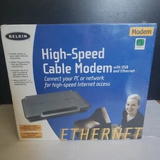 Belkin High Speed Cable Modem F5D5530-W - Rare, New Old Stock Sealed - Free Ship