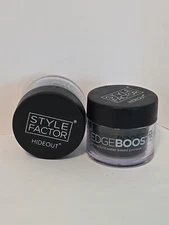 2x STYLE FACTOR EDGE BOOSTER HIDEOUT STRONG HOLD POMADE 0.85OZ Natural Black