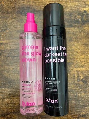 b.tan I Want The Darkest Tan Possible 1 Hour Self Tanner & Gimme The Glow Down