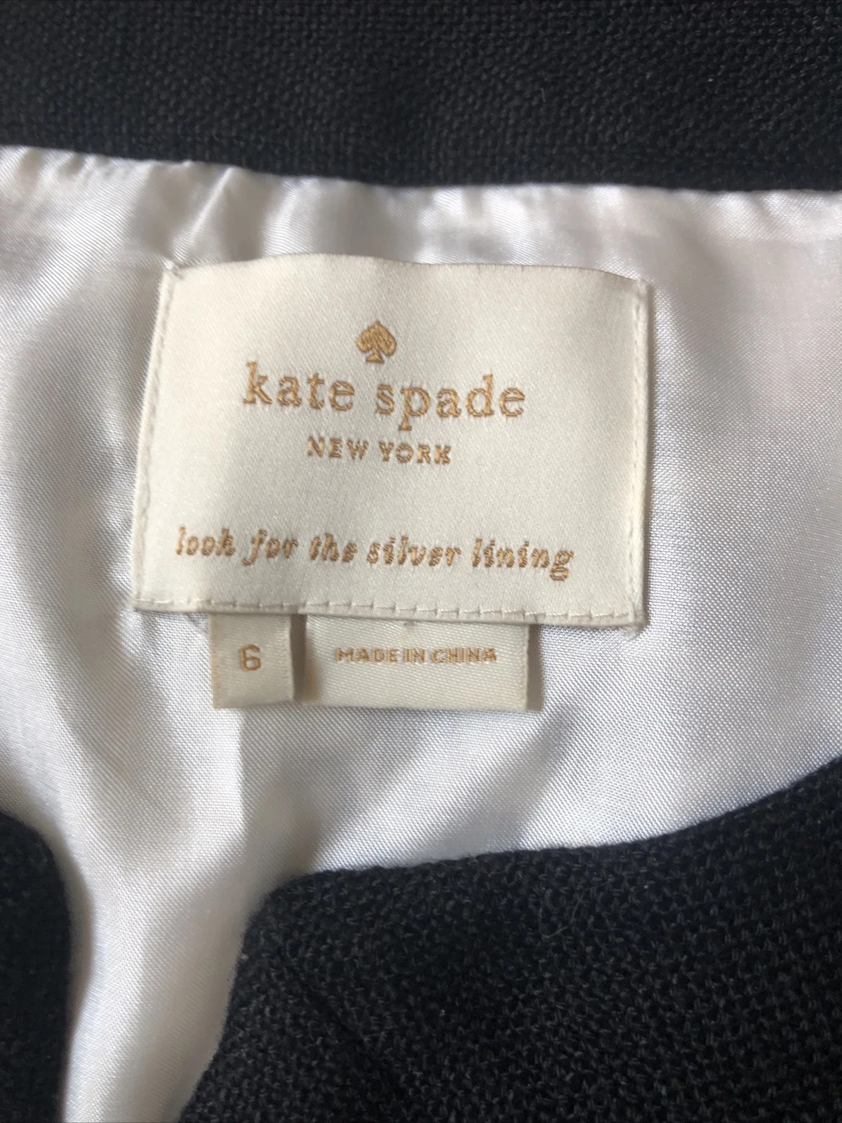 Abito donna Kate Spade New York Heleen bianco e nero paisley foderato a tubino taglia 6