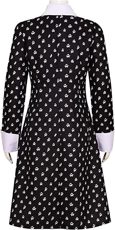 COSTUME CARNEVALE MERCOLEDI FAMIGLIA ADDAMS SERIE TV NETFLIX BAMBINA E DONNA - Immagine 3 di 4