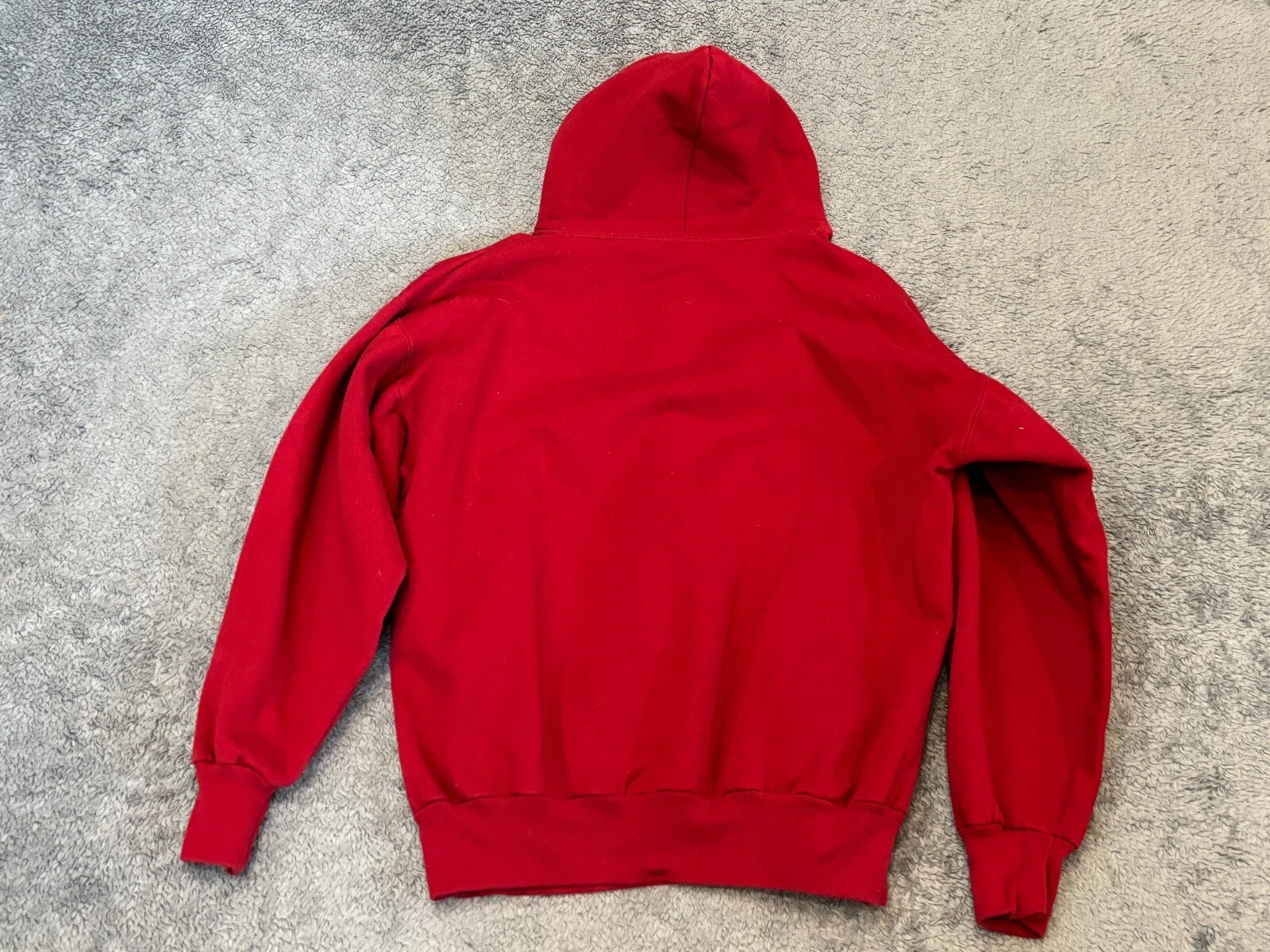 VETEMENTS Chicago Felpa con Cappuccio Uomo Small Life Apparel Maglione Pullover Rosso