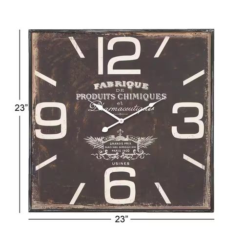 23 In. X 23 In. Black Wooden Wall Clock - Picture 7 of 7
