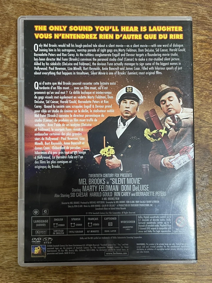 OOP! Silent Movie ('76), 2006, DVD, Mel Brooks, Dom DeLuise, Widescreen - Image 2 of 4