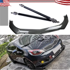 Front Bumper Lip Spoiler Splitter Carbon Fiber Bod Kit For Kia Rio 2001-2023