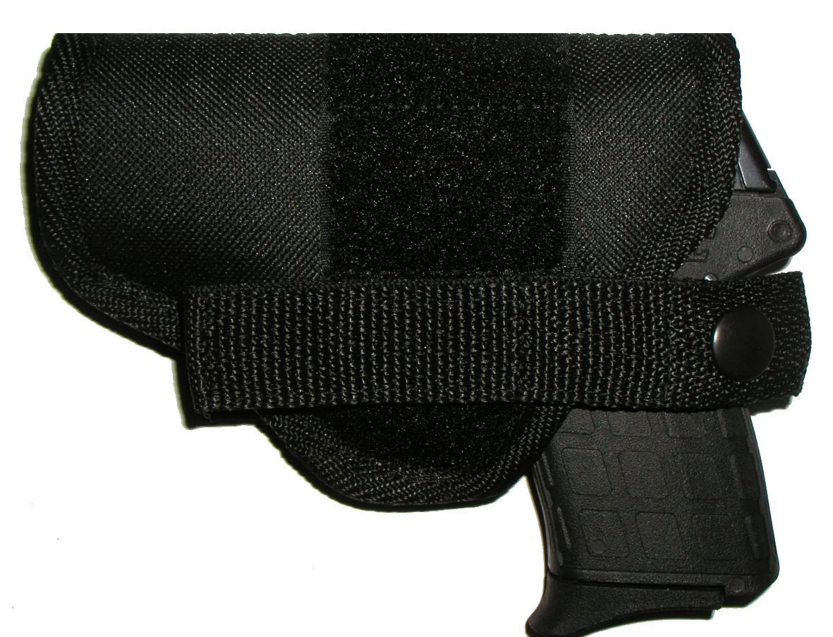 Black zippered carry holster with textured grip section for 9mm Ruger LC9 ISP ISW pants.