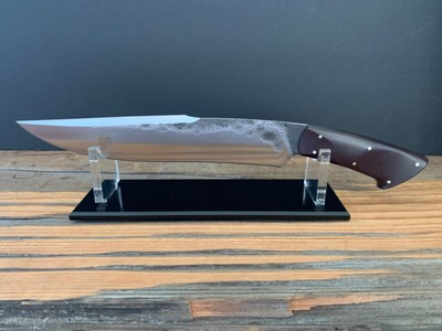 Scott McGhee, Brut de Forge Fighter, 1075 Recurve Blade, Micarta, Leather Sheath
