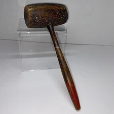 MID-19TH CENT AMERICAN PRIMITIVE WOODEN MALLET, W/INCISED CIRCUMNAVIGATING LINES