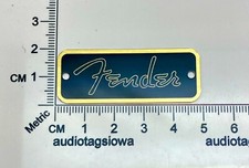 Fender Spaghetti Logo for Amp or Case Badge Custom Made Black/Gold Aluminum