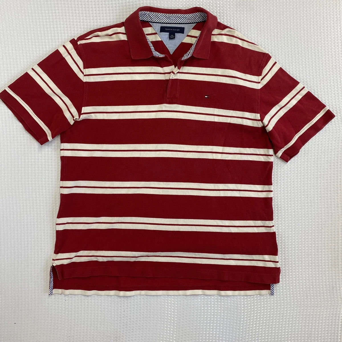 polo red and white shirt