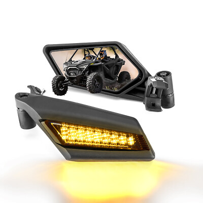 WEISEN Upgraded Side Racing Mirrors W/LED Lights For Polaris RZR XP 1000 2014-26