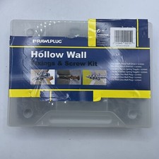 Image of Rawlplug Hollow Wall Fixings and Screws Kit Plugs Screws and Drill Bits