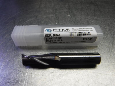CTMI 27/64'' 2 Flute Carbide Endmill 7/16'' Shank 27/64'' 2F SE TIALN (LOC2860A)