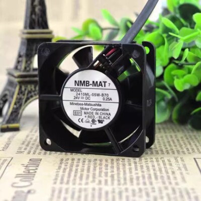 NMB 2410ML-05W-B70 24VDC 0.25A 60*60*25MM 2-Wire Axial Cooling Fan