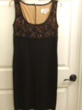 SALE!! Beautiful Embellished Black Lace St. John Evening Dress Sz 8