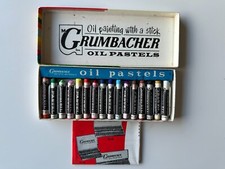 Pastels à l'huile Grumbacher vintage d'occasion 22-16 - Lot de 16 couleurs
