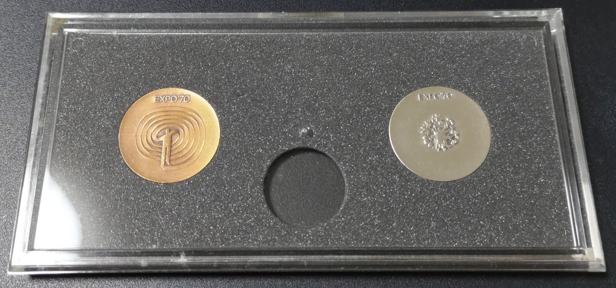Japan Osaka Expo'70 Commemorative 2 Medals, Silver Sv925 ＆ Bronze
