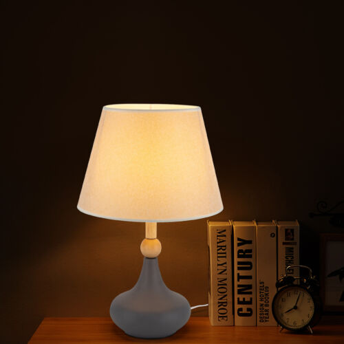 7.08inch Modern Table Lamps Simple Grey for Living Room Bedroom Wood Cloth Light