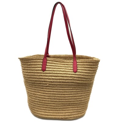 【国内発送】Lauren Ralph Lauren＊Straw Brie Tote Bag Lauren Ralph Lauren Brie Large Striped Straw Tote Bag