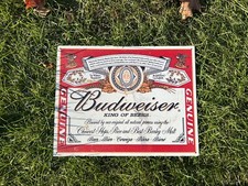 Vintage Budweiser Tin Metal Sign Made in USA 2001 King Of Beers Bud 16” x 12.5”