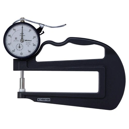 Mitutoyo 7321 Deep Throat Flat Anvil Dial Thickness Gauge 0-10mm Range, 0.01mm
