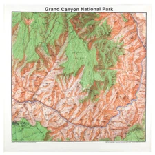 Printed Image Grand Canyon National Park Bandanna 22" x 22" Topographical Map