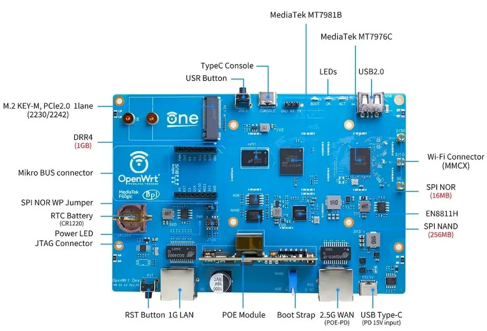 OpenWRT One by Banana Pi WiFi 6 2.5Gbps 802.11ax Router Official OpenWRT support - Image 4 of 4