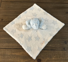 Blankets and Beyond Elephant Blue White Stars Plush Lovey Security Blanket