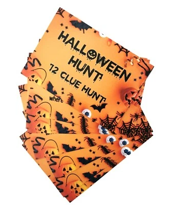 Halloween Hunt Cards Games Scavenger Game Trick or Treat Clues Kids Party Ideas