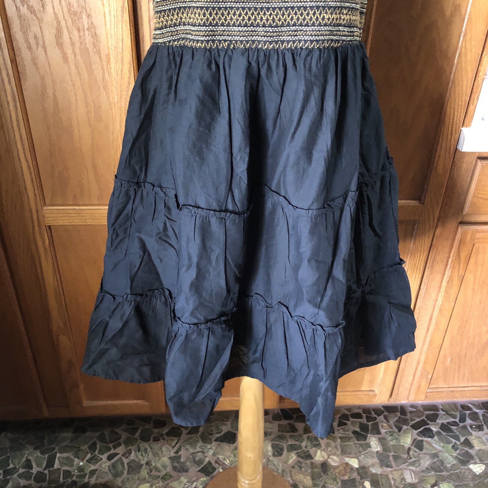 J Crew Women’s Square Neck Smocked Ruffle Tiered Mini Dress Petite Size PL NWI