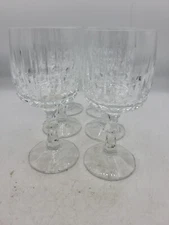 Set of 6 Schott Zwiesel Crystal Flamenco Wine Stems  Clear Cut 6 1/8" tall EUC