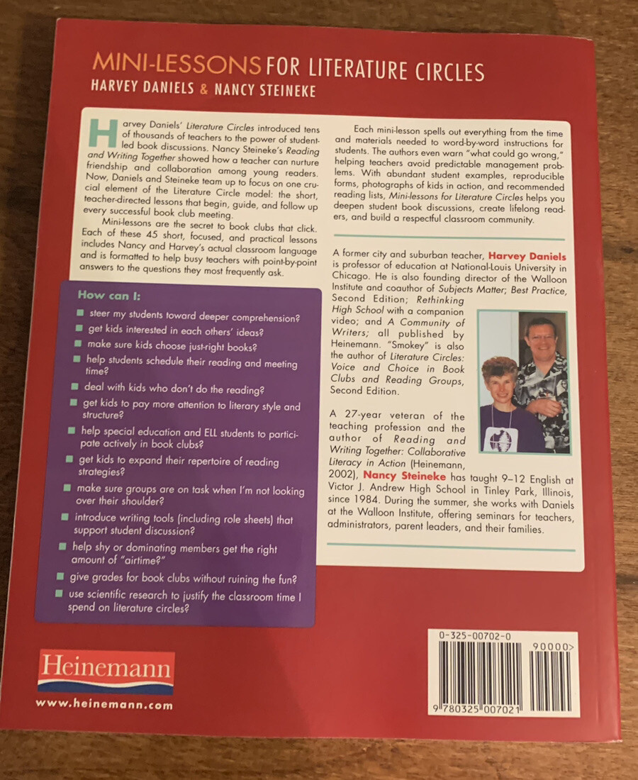 MiniLessons for Literature Circles by Nancy Steineke and Harvey
