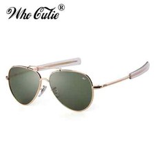 Metal Pilot Vintage Sunglasses Men Glass Lens American Optical Driving Glasses