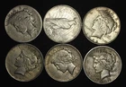 Lot Of 6 Peace Silver Dollars 1922 P, D&S ... 90% Silver