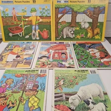 Vtg frame tray puzzle Lot Of 7 Flinstones/Berenstain Bears Winnie The Pooh More