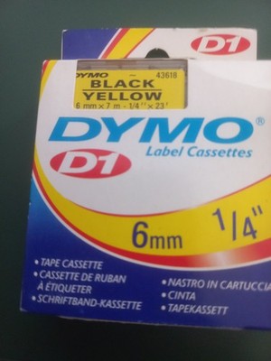 Dymo Schriftband 6mm Black/Yellow Original