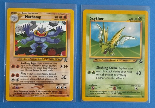 POKEMON 2000 BLACK STAR PROMOS MACHAMP #43 AND SCYTHER #45