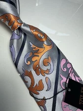 NWT VERSE 9 MULTI COLOR FLORAL STYLE PRINT SILK DESIGNS NECK TIE & HANKY