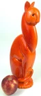 🚨 Royal Haeger MCM Pottery Orange Winking Cat Statue Egyptian Art Deco Nuclear