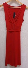 Talbots Red Sleeveless Dress Fit And Flare Belted Rayon Spandex Women's Size S