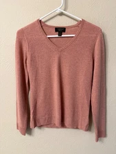 Cashmere Charter Club Luxury 100% Cashmere V-neck sweater size S pink