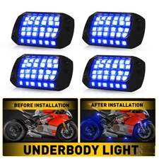 4X Blue LED Lights Underbody Rock Trail Glow Rig Lamp Offroad SUV Pickup Truck P