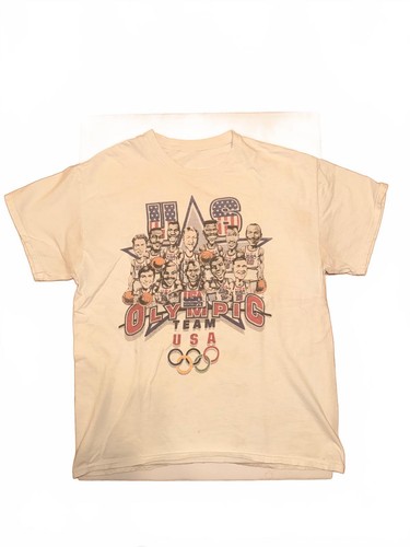Vintage USA Olympic Dream Team Caricature T-Shirt White Basketball 90s