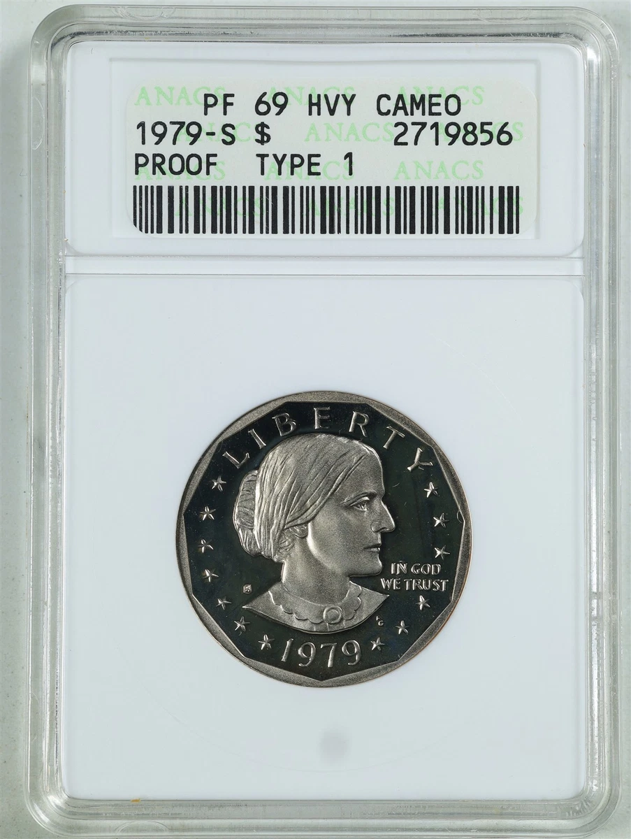 Uncirculated ANACS Susan B Anthony Dollars (1979-1981, 1999) for