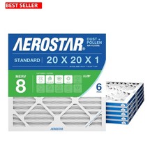 Air Filter 20x20x1 Merv 8 6-Pk Electrostatic Pleated Hvac Furnace Usa Polyester