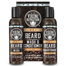 Viking Revolution Beard Wash and Beard Conditioner for Men with Argan Oil and Jo