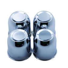 4 Push Through Chrome Wheel Center Caps for Trailer Wheel Rims 3.25" Center B...