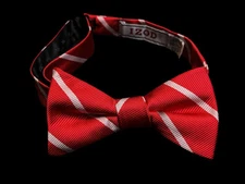 NWOT - IZOD - Men's Cherry Red/Vermillion Striped Adjustable Bow Tie  2.5”W