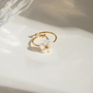 Authentic Ring Stainless Steel 18K Gold Plated Shell Flower 12mm Wide Ocean R169